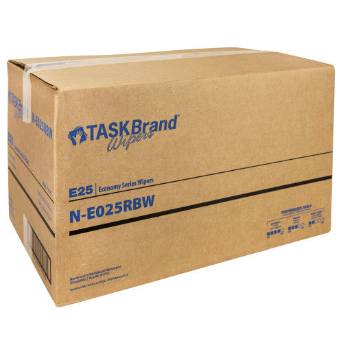 TASKBrand® E25 Economy Series Scrim Wipers, White, 9"x275', Continuous Roll, 6 Rolls/Case (HOSN-E025RBW)