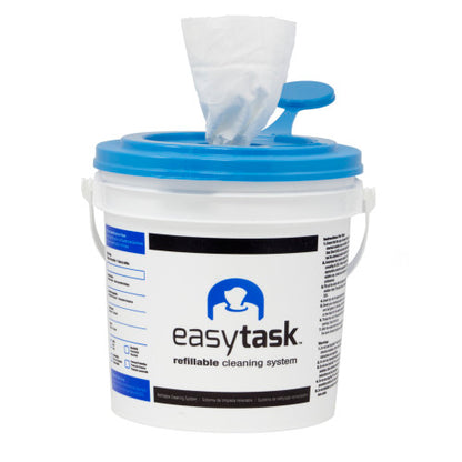EasyTask® Bucket w/Hydrospun Wiper, White, 12" x 12", Roll, 60/Roll, 6 Rolls/Case (HOSN-ETHCBW)