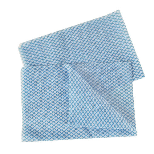 Hospeco® Saniworks® Choice Counter Towels, Poly/Rayon, Blue/White, 13x20, 1/4 Fold, Case of 200 (HOSN-F110QCB)