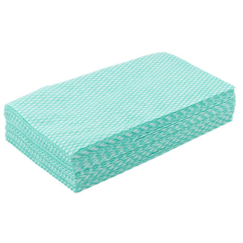 Hospeco® Saniworks® Choice Counter Towels, Poly/Rayon, Green/White, 13x20, 1/4 Fold, Case of 1000 (HOSN-F110QPG4)
