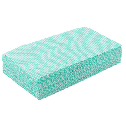 Hospeco® Saniworks® Choice Counter Towels, Poly/Rayon, Green/White, 13x20, 1/4 Fold, Case of 1000 (HOSN-F110QPG4)