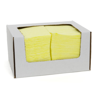 Hospeco® Saniworks® Open Weave Deluxe Towels, Poly/Rayon, Yellow, 13x21, 1/4 Fold, Case of 150 (HOSN-F220QCY)