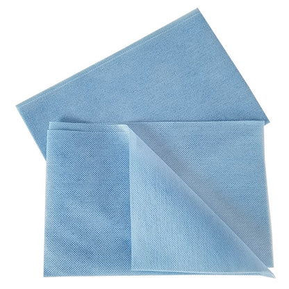Hospeco® SaniWorks® Deluxe Towels, Poly/Rayon, 12"x17", 1/4 Fold, 150/Case, Blue (HOSN-F300QCB3)