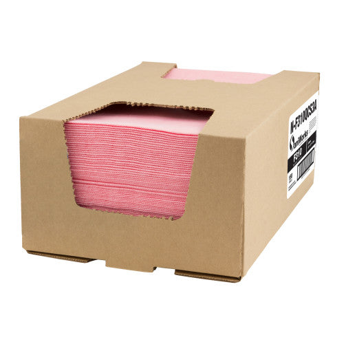 Hospeco® SaniWorks® Deluxe Towels, Poly/Rayon, 13"x17", 1/4 Fold, 150/Case, Salmon (HOSN-F310QCS3A)