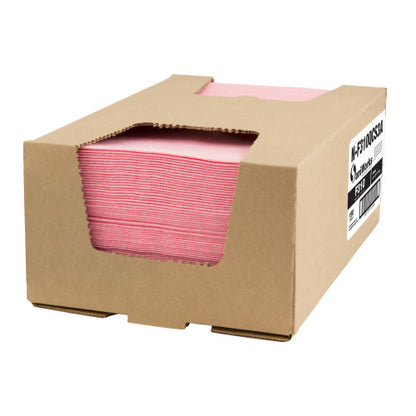 Hospeco® SaniWorks® Deluxe Towels, Poly/Rayon, 13"x17", 1/4 Fold, 150/Case, Salmon (HOSN-F310QCS3A)