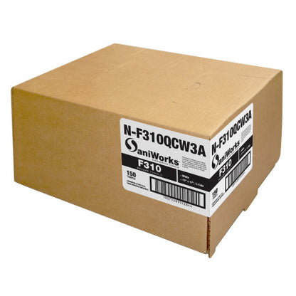 Hospeco® SaniWorks® Deluxe Towels, Poly/Rayon, 13"x17", 1/4 Fold, 150/Case, White (HOSN-F310QCW3A)