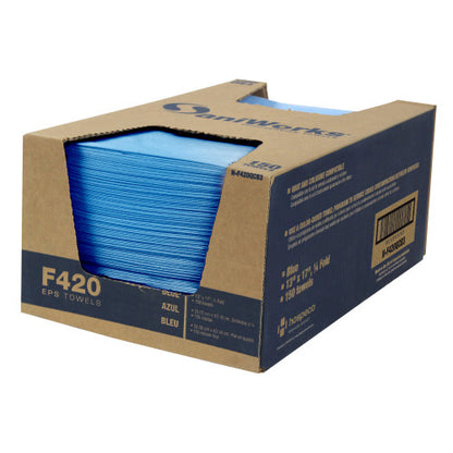 Hospeco® SaniWorks® EPS Towels, 13"x17", 1/4 Fold, 150/Case, Blue (HOSN-F420QCB3)