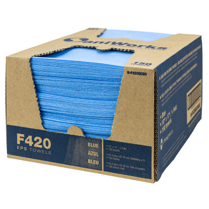 Hospeco® SaniWorks® EPS Towels, 10"x17", 1/4 Fold, 150/Case, Blue (HOSN-F420QCB5)
