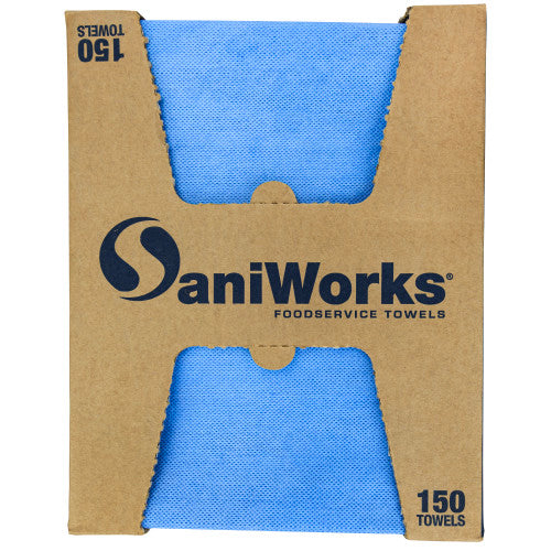 Hospeco® SaniWorks® EPS Towels, 10"x17", 1/4 Fold, 150/Case, Blue (HOSN-F420QCB5)