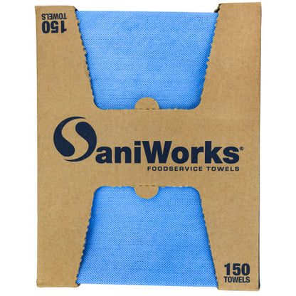 Hospeco® SaniWorks® EPS Towels, 10"x17", 1/4 Fold, 150/Case, Blue (HOSN-F420QCB5)