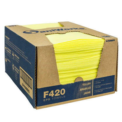 Hospeco® SaniWorks® EPS Towels, 10"x17", 1/4 Fold, 150/Case, Yellow (HOSN-F420QCY5)