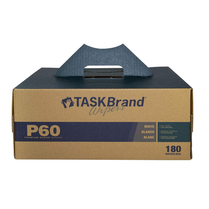 TASKBrand® P60 Premium Series Wipers, Hydrospun, White, 11"x16.75", Medium Duty, Interfold, 180/Case (HOSN-P060ITW)