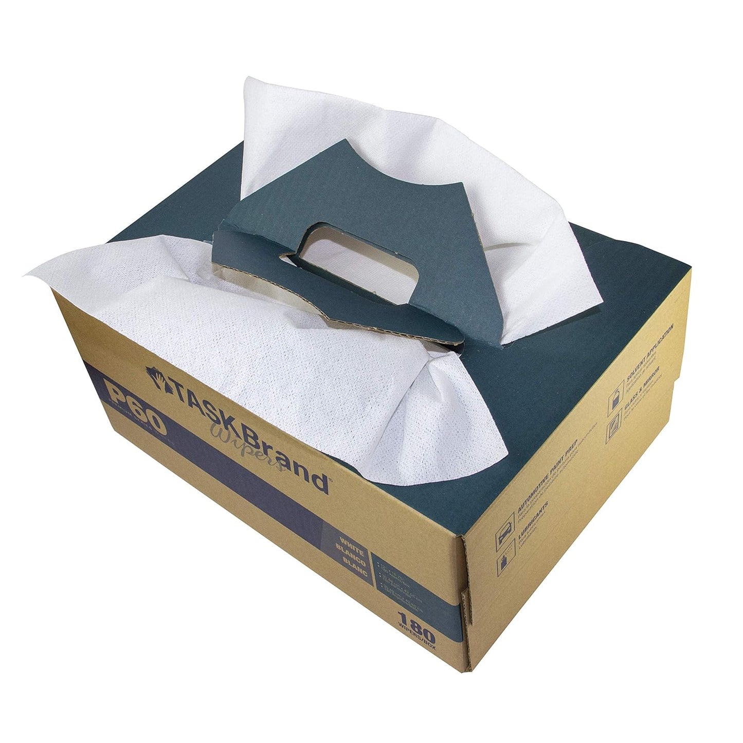 TASKBrand® P60 Premium Series Wipers, Hydrospun, White, 11"x16.75", Medium Duty, Interfold, 180/Case (HOSN-P060ITW)