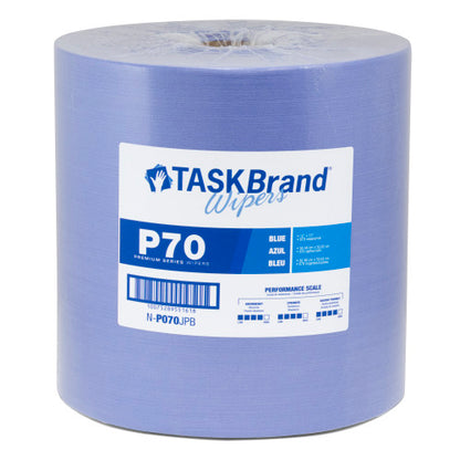 TASKBrand® P70 Premium Series Wipers, Hydrospun, Blue, 12"x12", Heavy Duty, Jumbo Roll, 870/Roll, 1 rl/Case (HOSN-P070JPB)