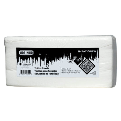 Art Noir® Art Noir Tattoo Towel White 9x8 IF 15/125, Case of 1800 (HOSN-TAT100IPW)