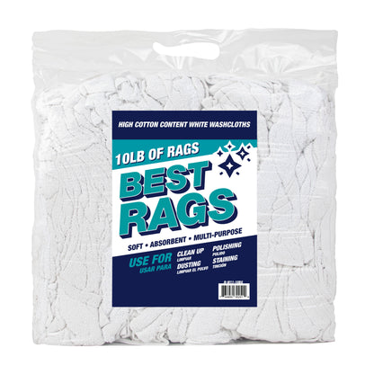 Hospeco® W11 Washcloth Size Terry Wipers White, 10lb Bag, Case of 4 Bags (HOSN-W11-10BG-CS)