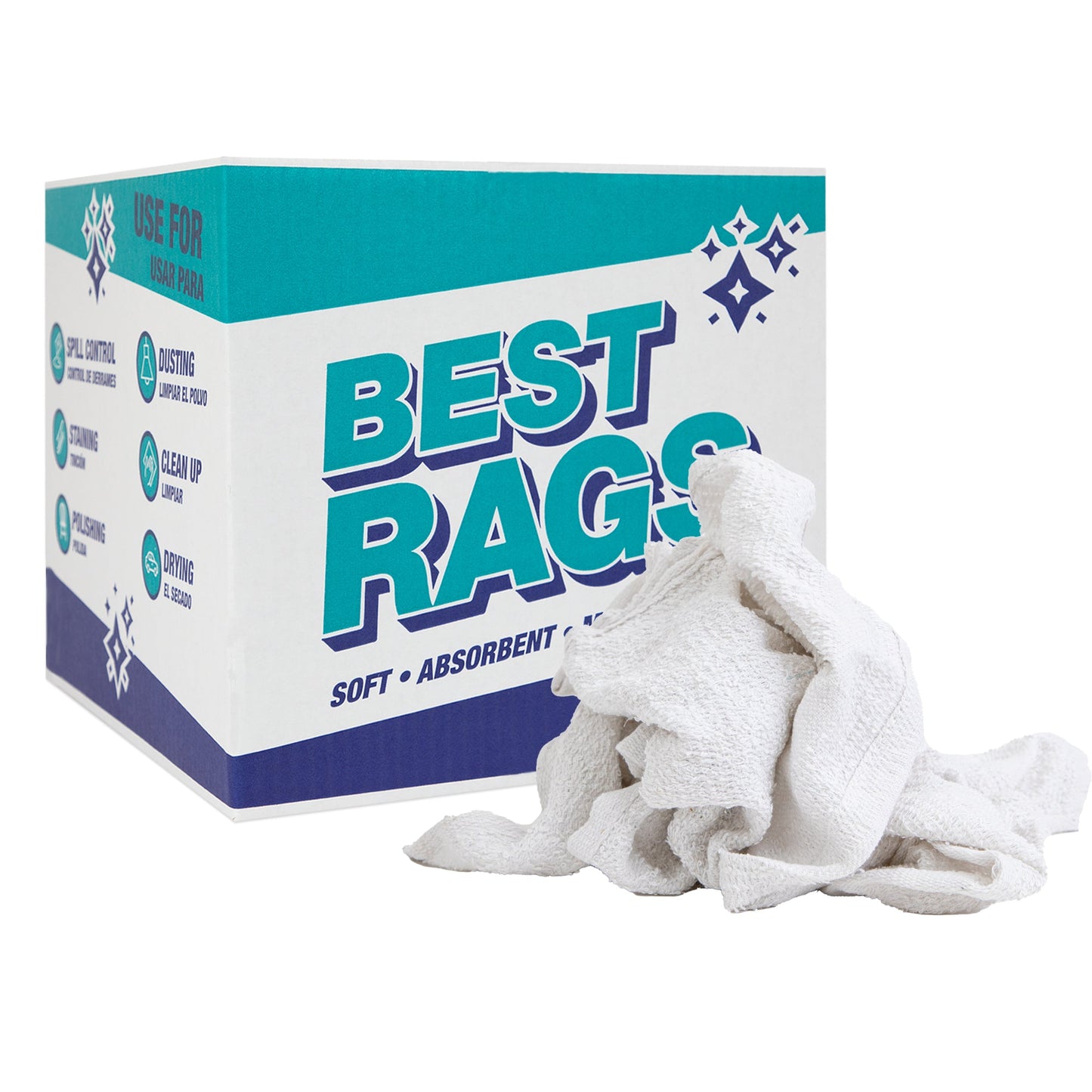 Hospeco® W11 Washcloth Size Terry Wipers White, 10lb Box (HOSN-W11-10)