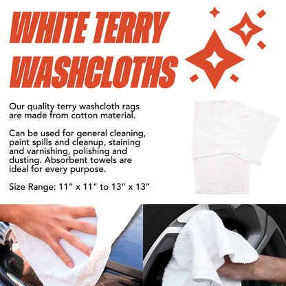 Hospeco® W11 Washcloth Size Terry Wipers White, 5lb Box (HOSN-W11-5)