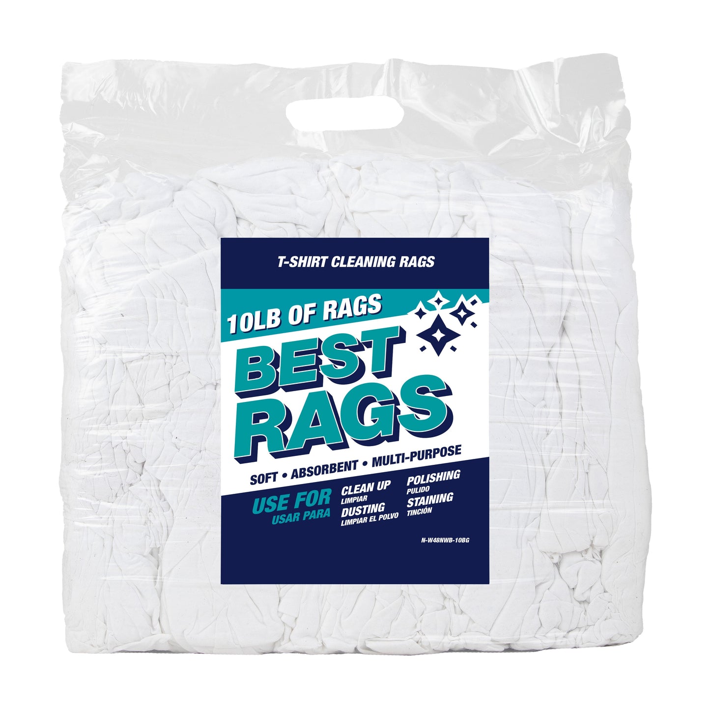 Arkwright Home W48NWB T-Shirt Rags Pre-Washed 10lb Bag (N-W48NWB-10BG)