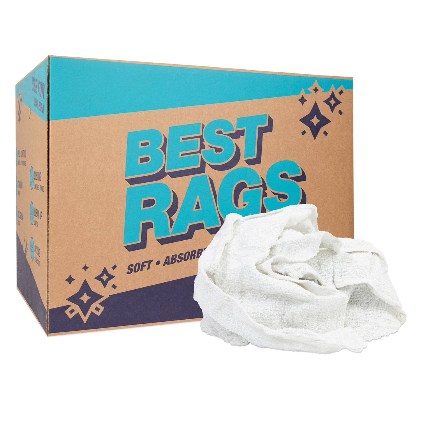 Arkwright Home W500 ECO-Terry Wipers White 50lb Box (N-W500-50)