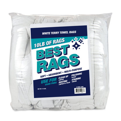 Hospeco® W68 Shop Towel Terry Wipers White, 10lb Bag (HOSN-W68-10BG)