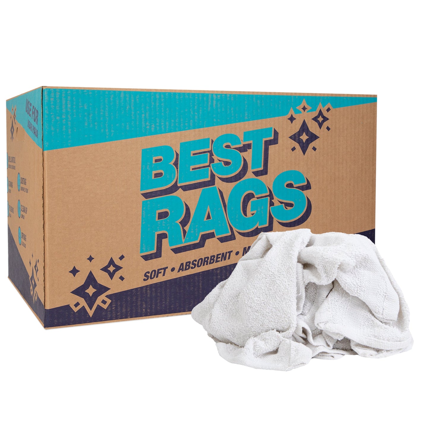 Arkwright Home W68 Shop Towel Terry Wipers White 25lb Box (N-W68-25)