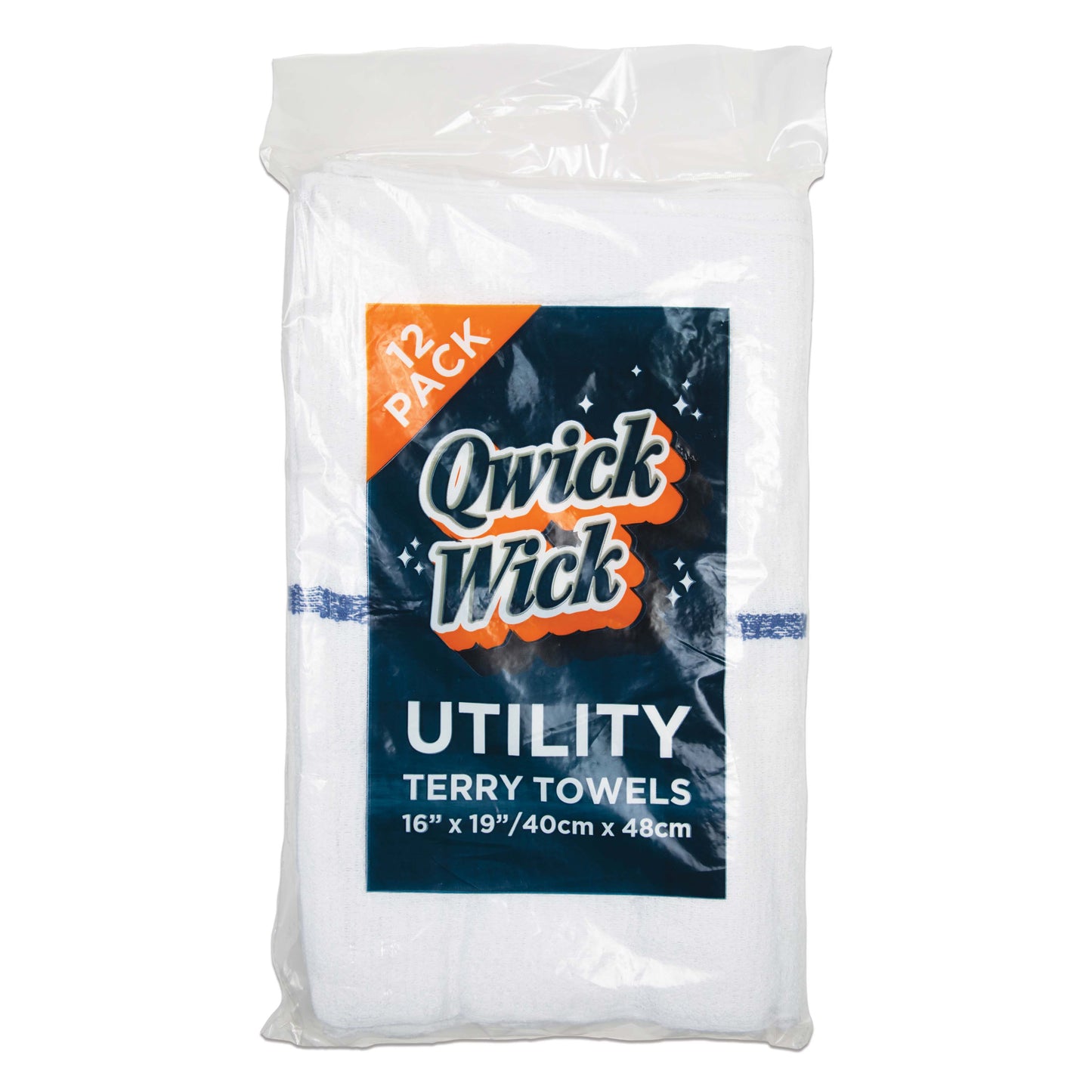Hospeco® Qwick Wick Bar Mop Towel 30oz Blue Stripe, 12/Pack (HOSP-N030-W65-5DZ)