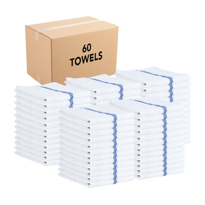 Hospeco® Qwick Wick Bar Mop Towel 30oz Blue Stripe, Case of 60 (HOSN030-W65-5DZ)