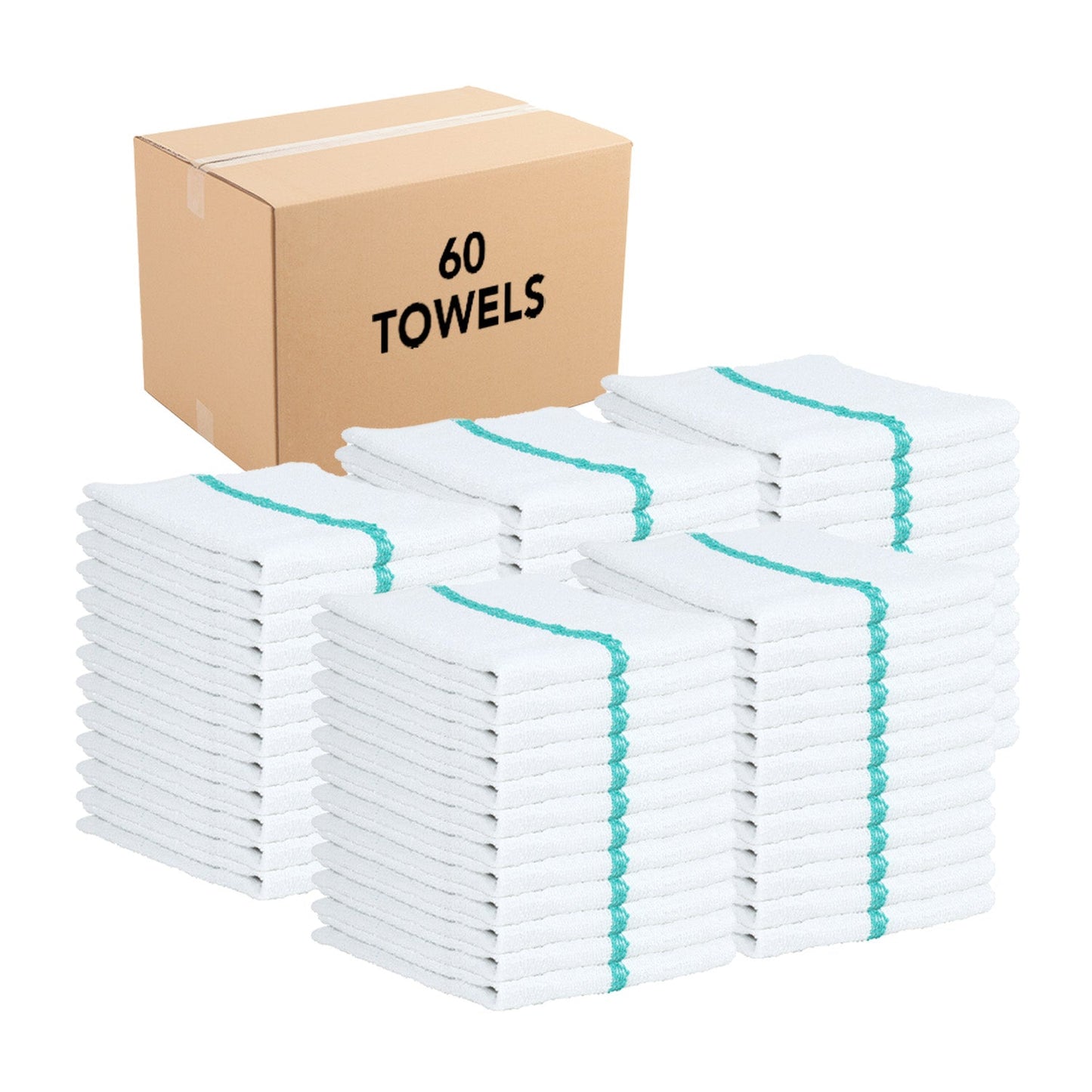 Hospeco® Qwick Wick Bar Mop Towel 30oz Green Stripe, Case of 60 (HOSN030-GR-5DZ)