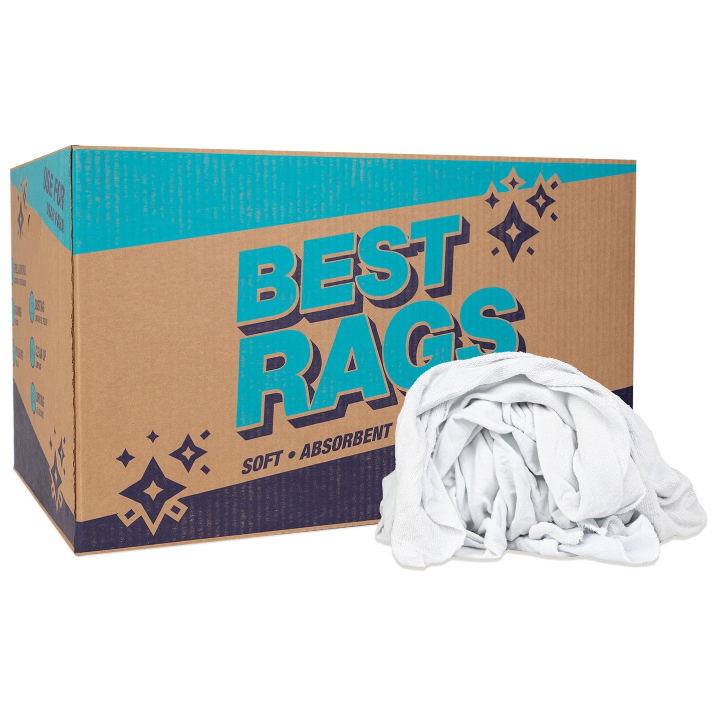 Arkwright Home N-W51 French Terry Cleaning Rag White 25lb Box (N-W51W-25)