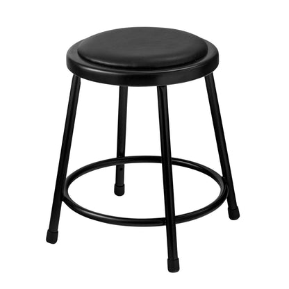 Interion 18" Steel Work Stool with Vinyl Seat - Backless - Black - Pack of 2 (WBB2217232)