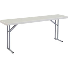 Interion Plastic Folding Seminar Table, 18" x 72", White (WBB449334)