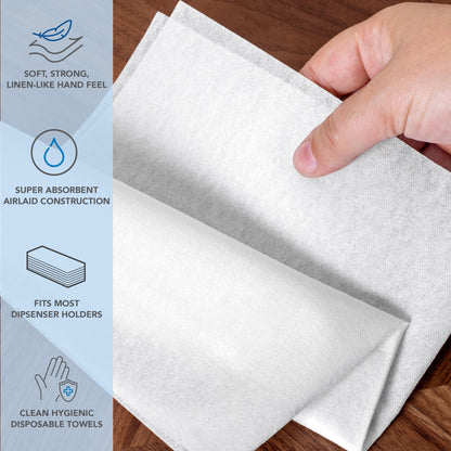 Arkwright Home® 1/6 Fold Airlaid NaPackin, White, Case of 500 (NAP-12X17-WH-CS)
