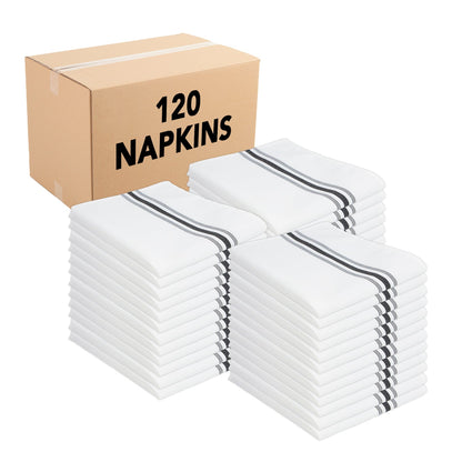 Arkwright Home® Mariposa Bistro NaPackin 18x22 Black Stripe, 12/Pack (BISTRO-BL)