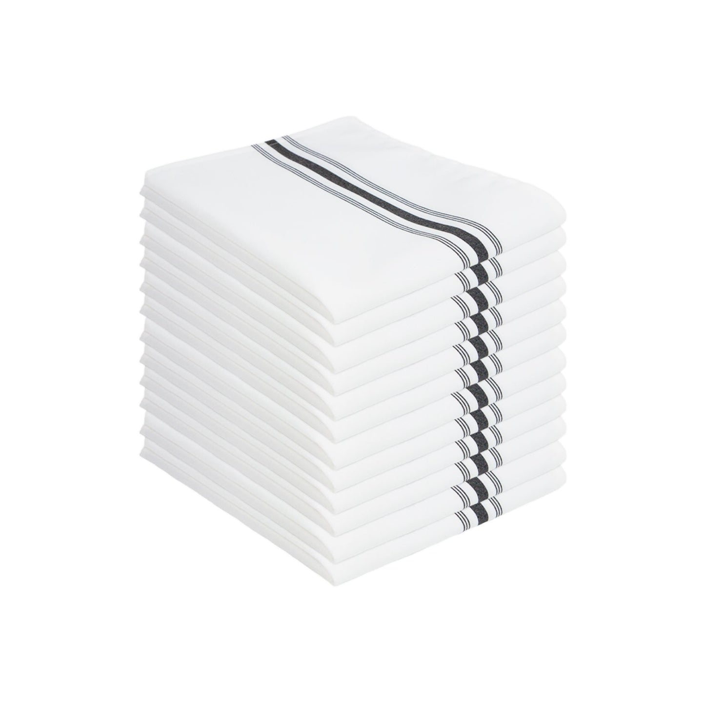 Arkwright Home® Mariposa Bistro NaPackin 18x22 Black Stripe, 12/Pack (BISTRO-BL)