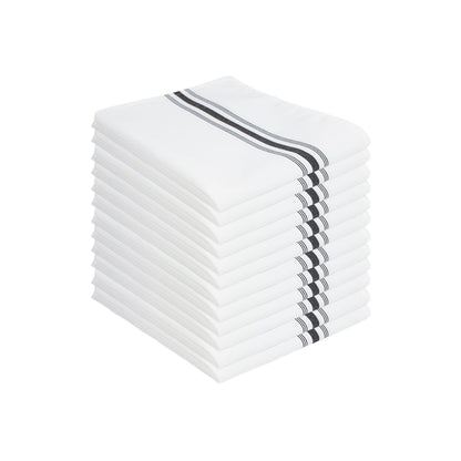 Arkwright Home® Mariposa Bistro NaPackin 18x22 Black Stripe, 12/Pack (BISTRO-BL)