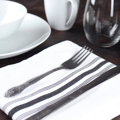 Arkwright Home® Mariposa Bistro NaPackin 18x22 Black Stripe, 120/Case (BISTRO-BL-CS)