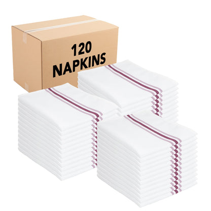 Arkwright Home® Mariposa Bistro NaPackin 18x22 Burgundy Stripe, 12/Pack (BISTRO-BUR)
