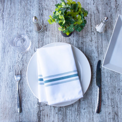 Arkwright Home® Mariposa Bistro NaPackin 18x22 Hunter Green Stripe, 120/Case (BISTRO-HG-CS)