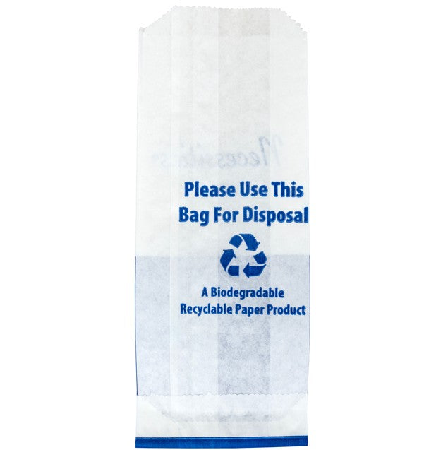 Hospeco® Necessities® Courtesy Disposal Bags, White & Blue, 500/Case (HOSNEC-500)