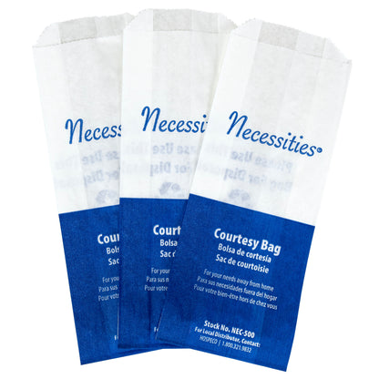 Hospeco® Necessities® Courtesy Disposal Bags, White & Blue, 500/Case (HOSNEC-500)