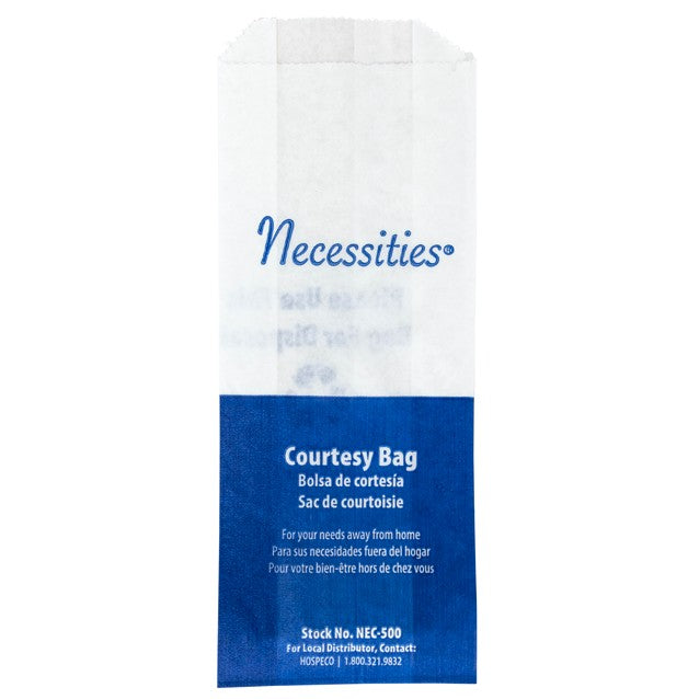 Hospeco® Necessities® Courtesy Disposal Bags, White & Blue, 500/Case (HOSNEC-500)