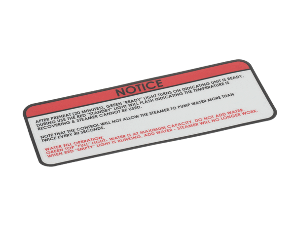Nemco 48389 Label, Notice, 6625 (NEM48389)