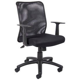 Interion Mesh Office Chair with Adjustable Arms & Mid Back, Fabric, Black (WBB251199)