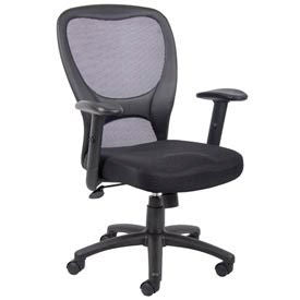 Interion Mesh Office Chair With 25"H High Back & Adjustable Arms, Fabric, Black (WBB251196)