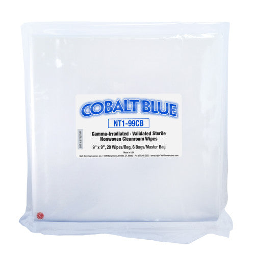 Cobalt Blue® Cobalt Blue Sterile Cleanroom Wipe 9x9, Bag of 25 (HOSNT1-99CB)