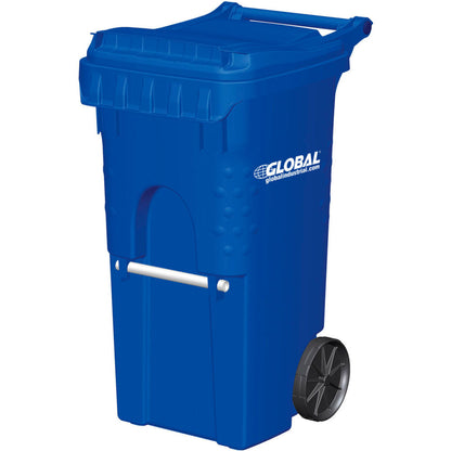 Global Industrial Mobile Trash Container, 35 Gallon Blue (WBB2239508)