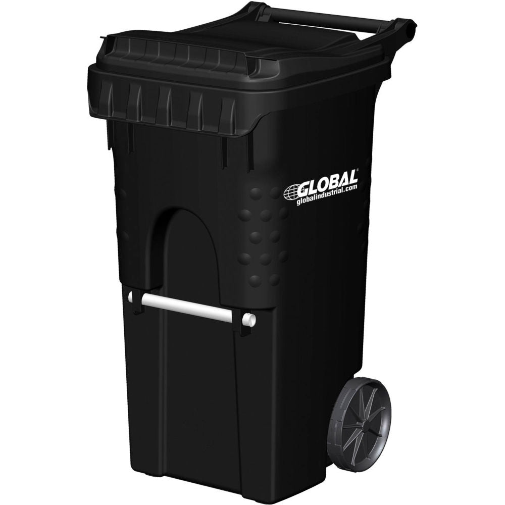 Global Industrial Mobile Trash Container, 35 Gallon Black (WBB2239509)