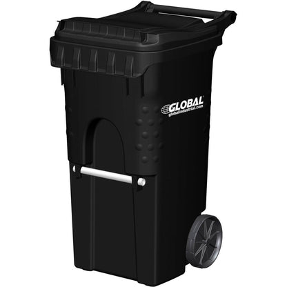 Global Industrial Mobile Trash Container, 35 Gallon Black (WBB2239509)