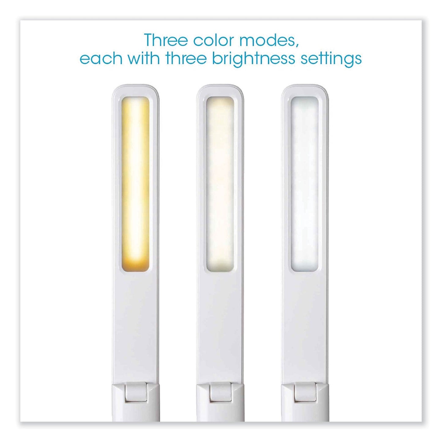 OttLite Wellness Series Slimline LED Desk Lamp, 5" to 20.25" High, White (OTTCS33600CSHPR)
